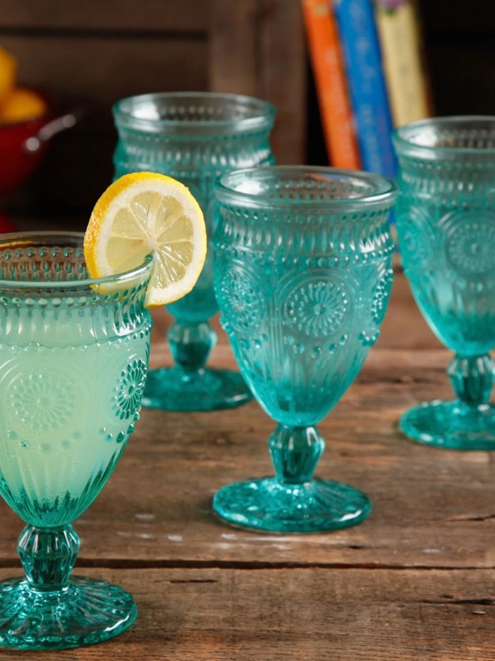 The Pioneer Woman Adeline 12-Ounce Footed Glass Goblet. Set of 8